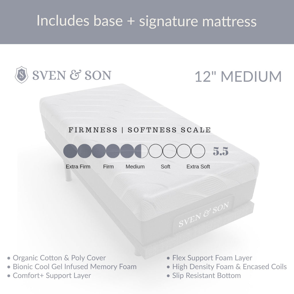 Harmony Series Adjustable Bed Frame + Choice of Mattress Bundle