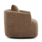 360¡ã Swivel Chair, 38.2 Boucle Accent Chair with Throw Pillow, Upholstered Barrel Sofa Chair with Curved Armrests