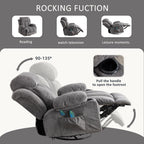 360¡ã Swivel Recliner Chair with Massage, Heat, USB, and Cup Holders