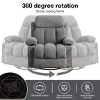 360¡ã Swivel Recliner Chair with Massage, Heat, USB, and Cup Holders