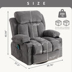 360¡ã Swivel Recliner Chair with Massage, Heat, USB, and Cup Holders
