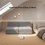 3 in 1 Convertible Flip Chair, Fold Down Chair, Flip Out Lounger Sleeper Bed