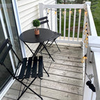 3pc Metal Folding Bistro Set, Weather-Resistant Outdoor/Indoor Conversation Set for Patio, Yard, Garden