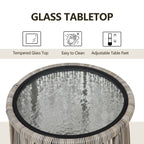 3 Piece Outdoor Wicker Conversation Bistro Set, All-Weather Rattan Furniture Patio Chairs Set with Cushions