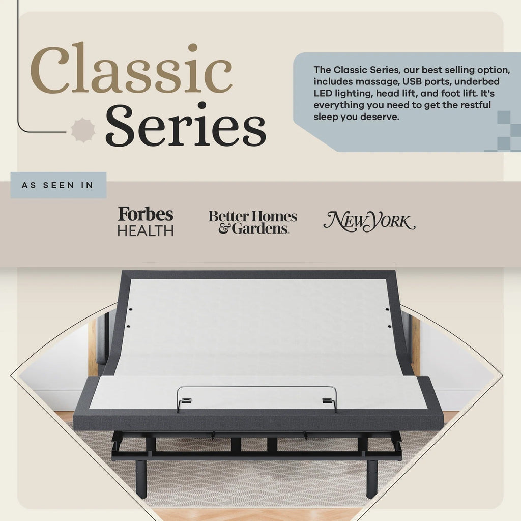 Classic Series Adjustable Bed Frame + Choice of Mattress Bundle