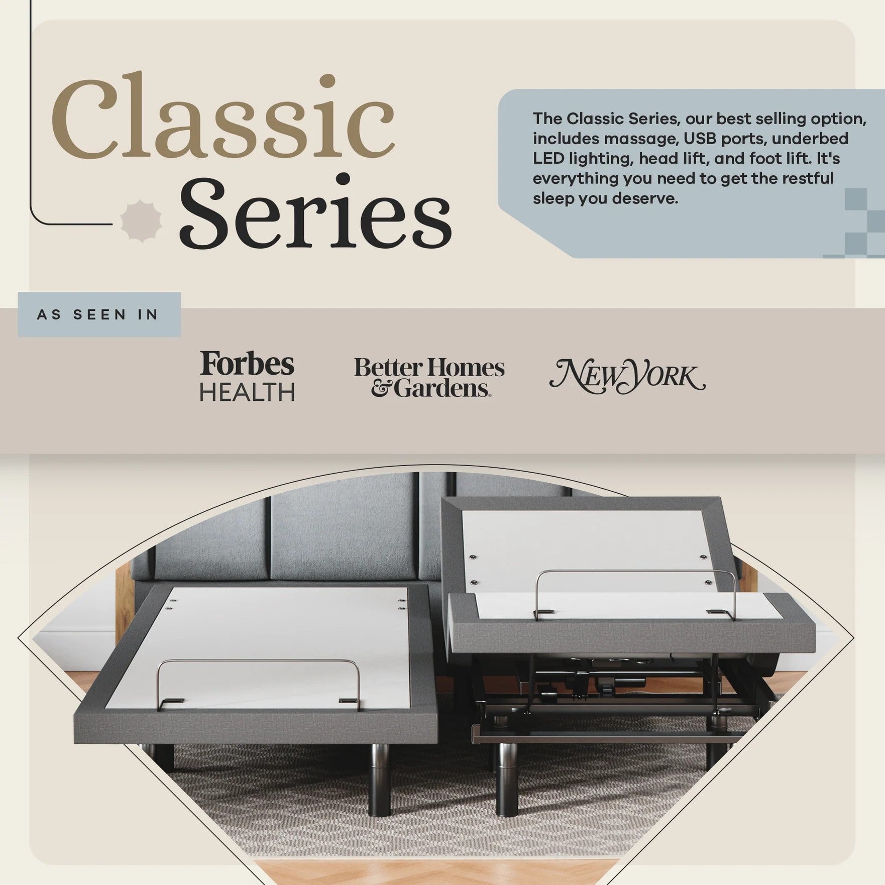 Classic Series Adjustable Bed Frame + Choice of Mattress Bundle