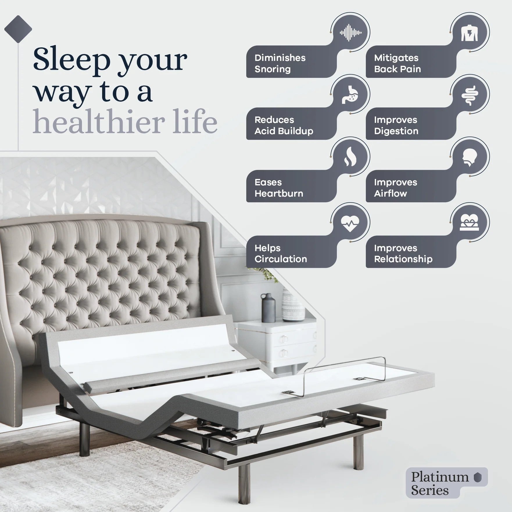 Platinum Series Adjustable Bed Frame + Choice of Mattress Bundle