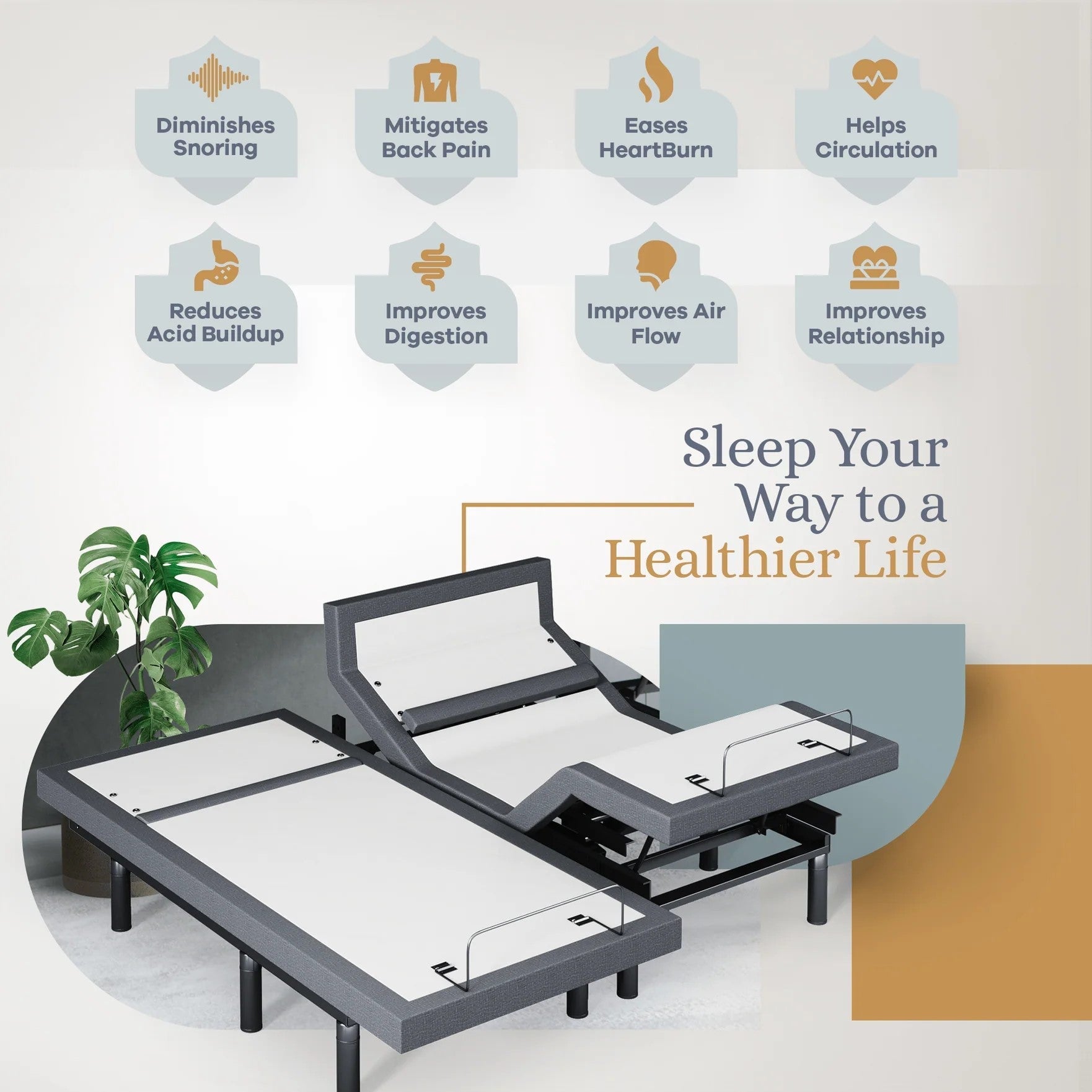 Bliss Series Adjustable Bed Frame + Choice of Mattress Bundle