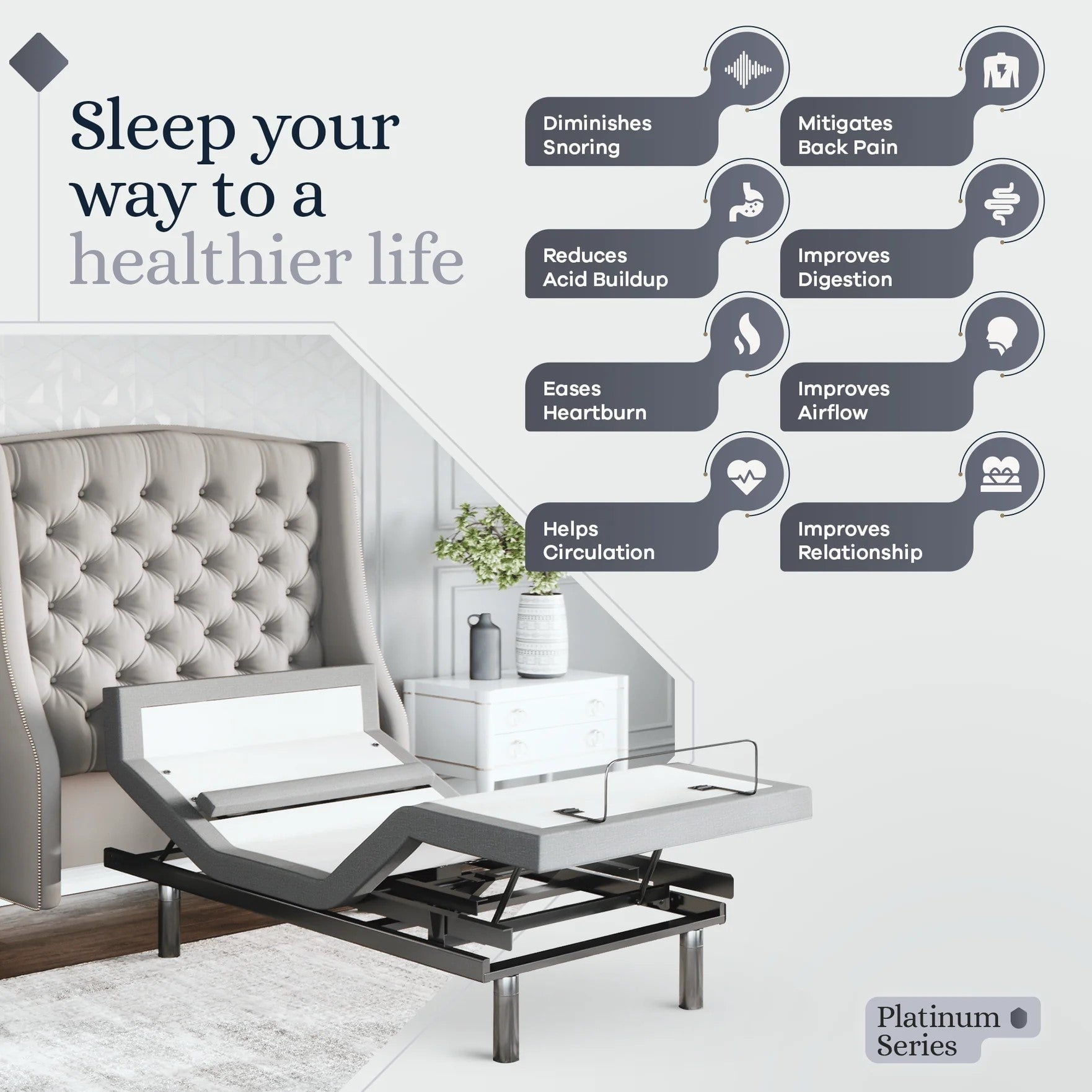 Platinum Series Adjustable Bed Frame + Choice of Mattress Bundle