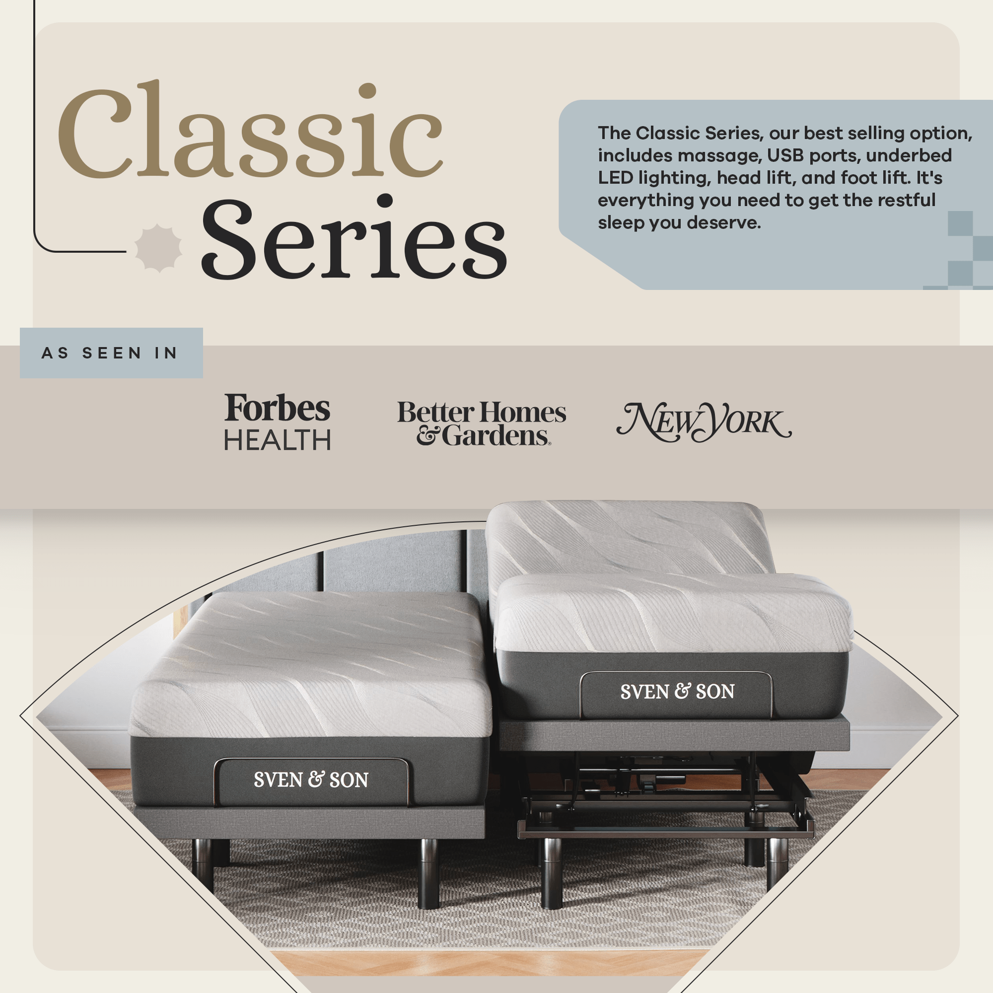 Classic Series Adjustable Bed Frame + Choice of Mattress Bundle