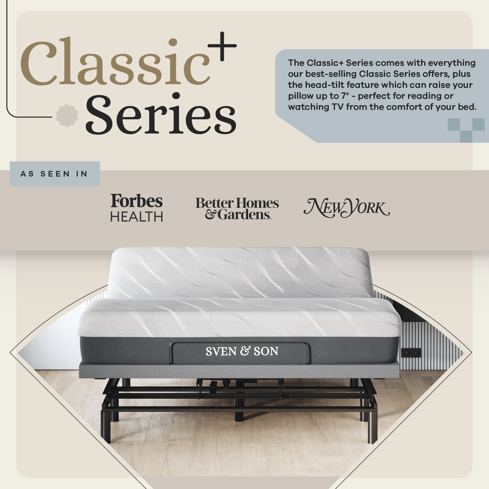 Harmony Series Adjustable Bed Frame + Choice of Mattress Bundle