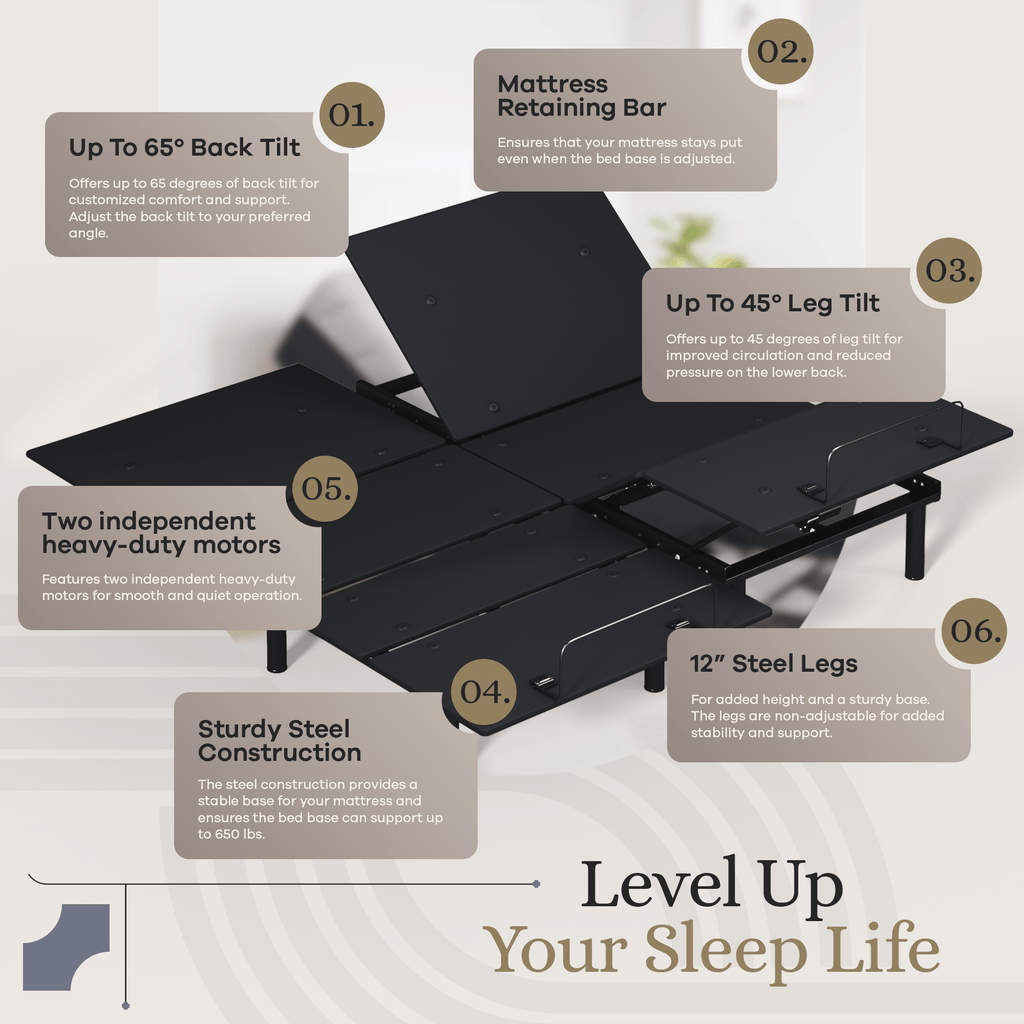Essential Series Adjustable Bed Frame + Choice of Mattress Bundle