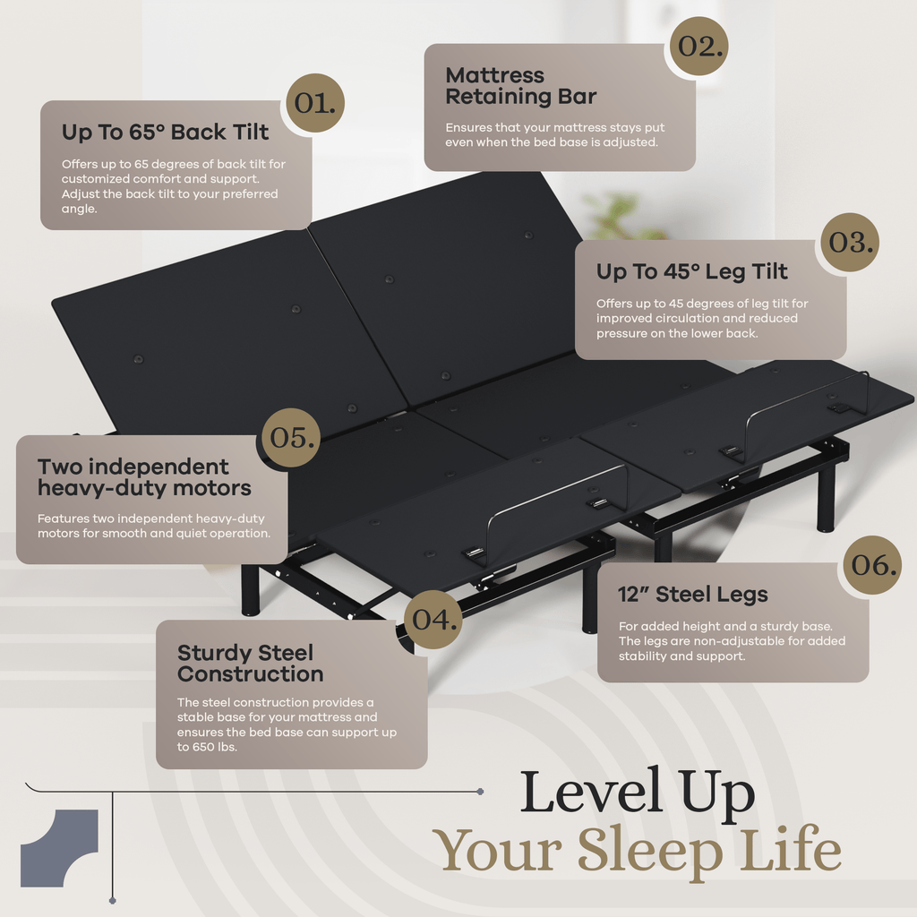Essential Series Adjustable Bed Frame + Choice of Mattress Bundle