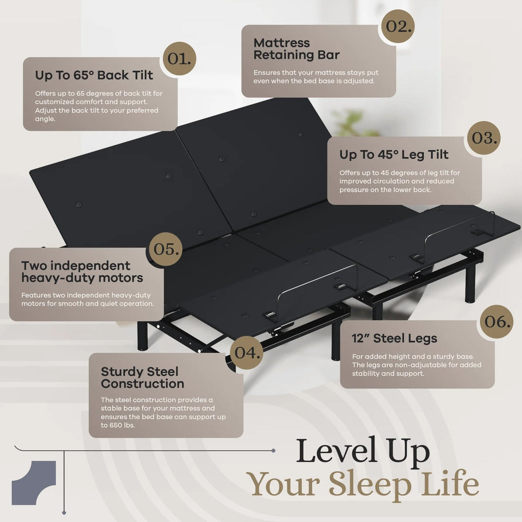 Essential Series Adjustable Bed Frame + Choice of Mattress Bundle