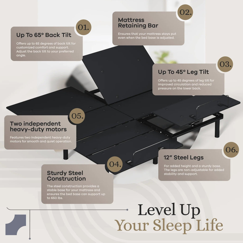 Essential Series Adjustable Bed Frame + Choice of Mattress Bundle