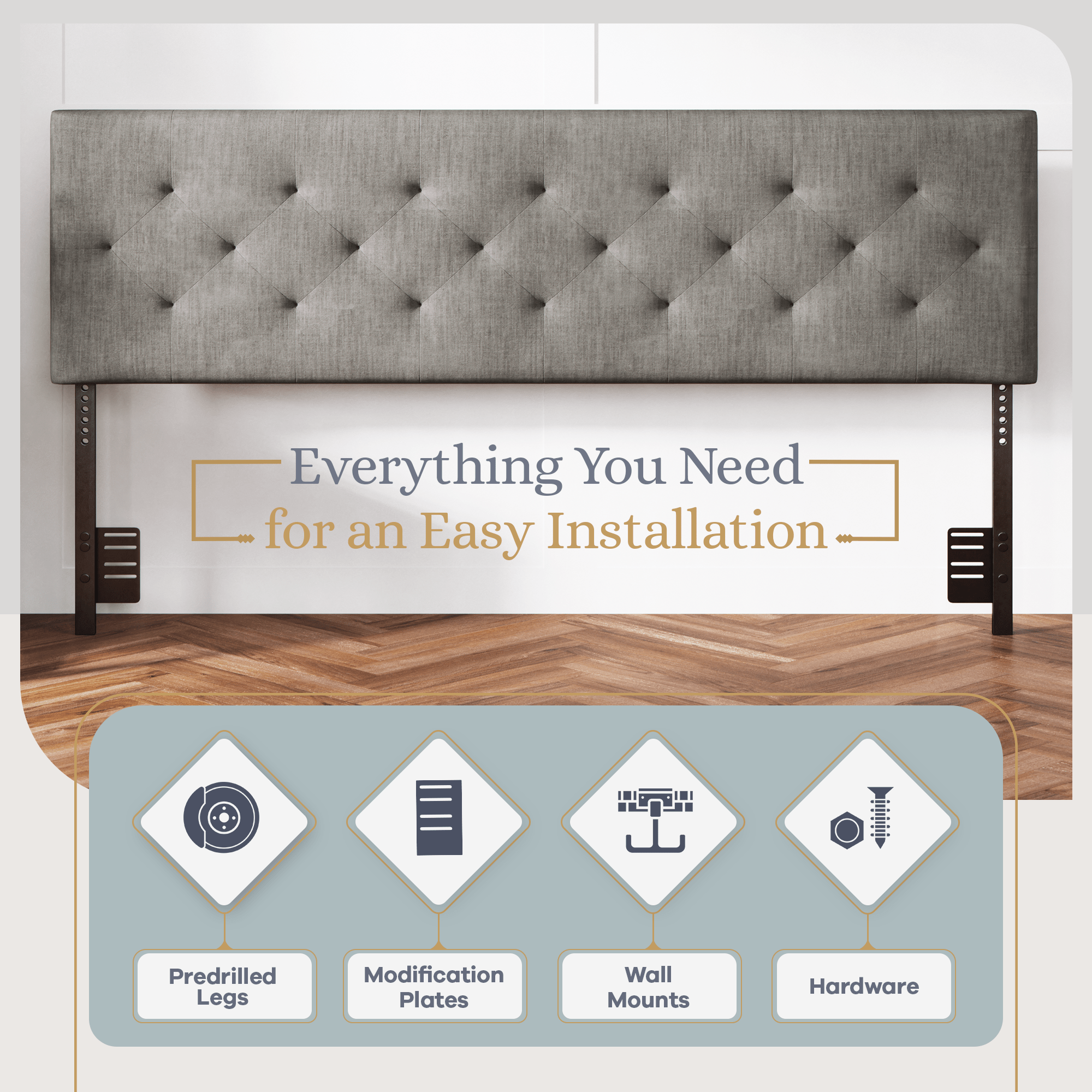 Tufted Mid-Rise Upholstered Headboard