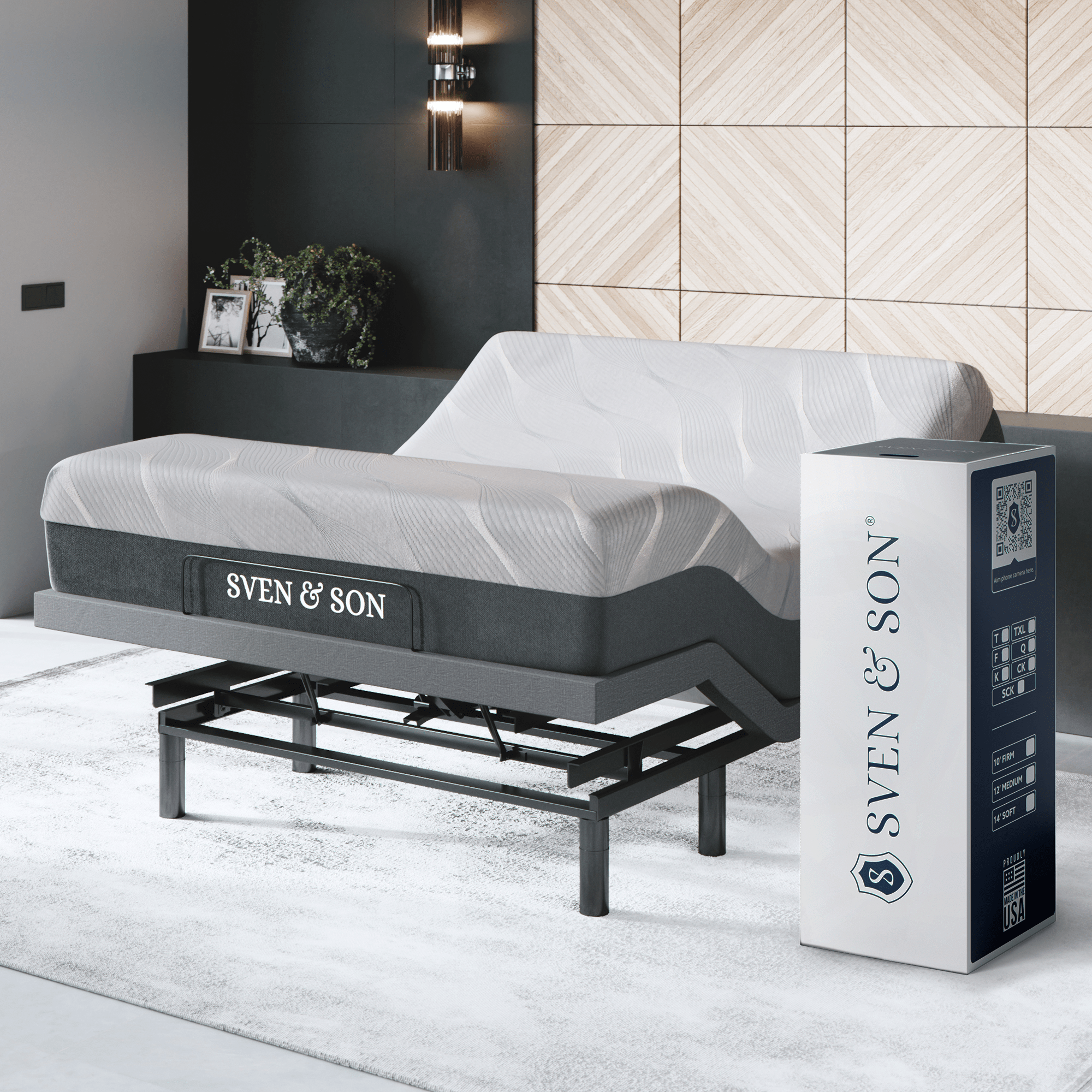 Bliss Series Adjustable Bed Frame + Choice of Mattress Bundle