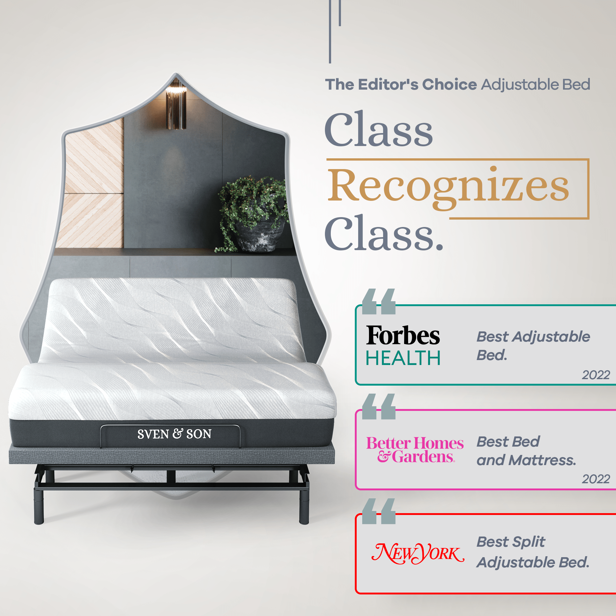 Bliss Series Adjustable Bed Frame + Choice of Mattress Bundle