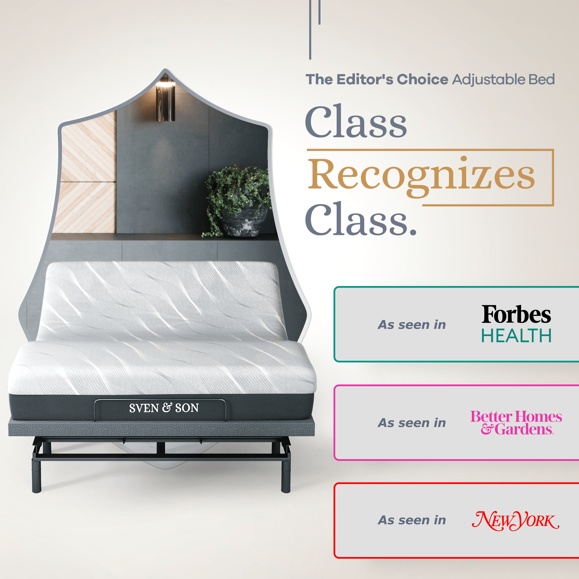Bliss Series Adjustable Bed Frame + Choice of Mattress Bundle