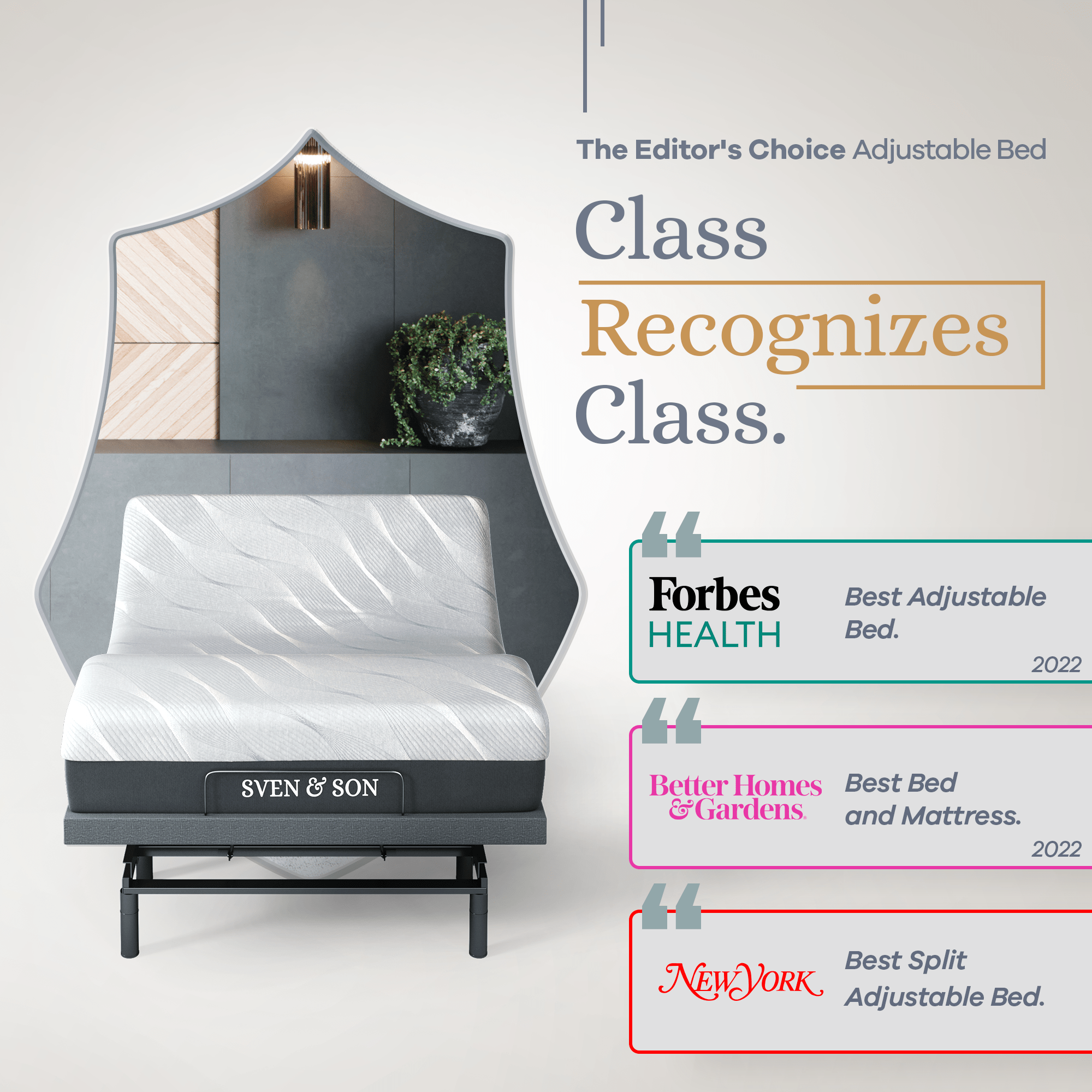 Bliss Series Adjustable Bed Frame + Choice of Mattress Bundle